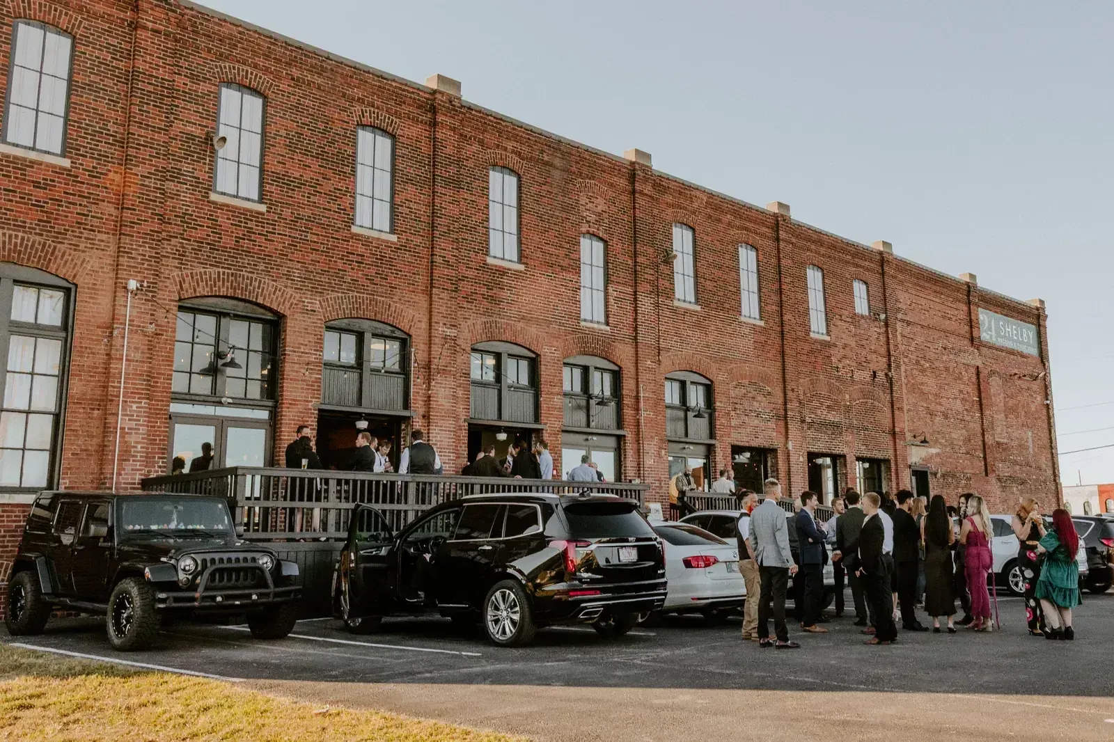 The Prohibition Patio outdoor space at an affordable downtown Indianapolis wedding venue, included in the standard rental for cocktail hours and intimate gatherings.