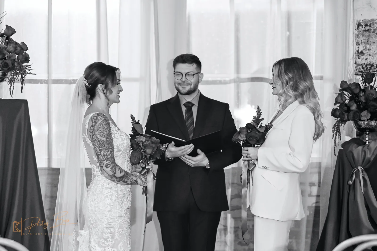 Wedding party group photo at 24 Shelby